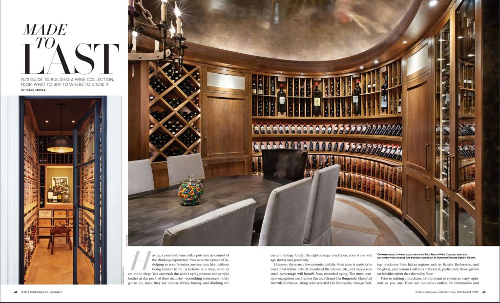 Dunagan Diverio WINE ROOM featured in T LAUDERDALE magazine